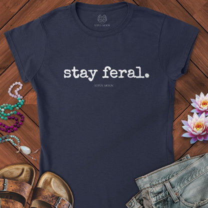 Stay Feral Fitted Tee Navy