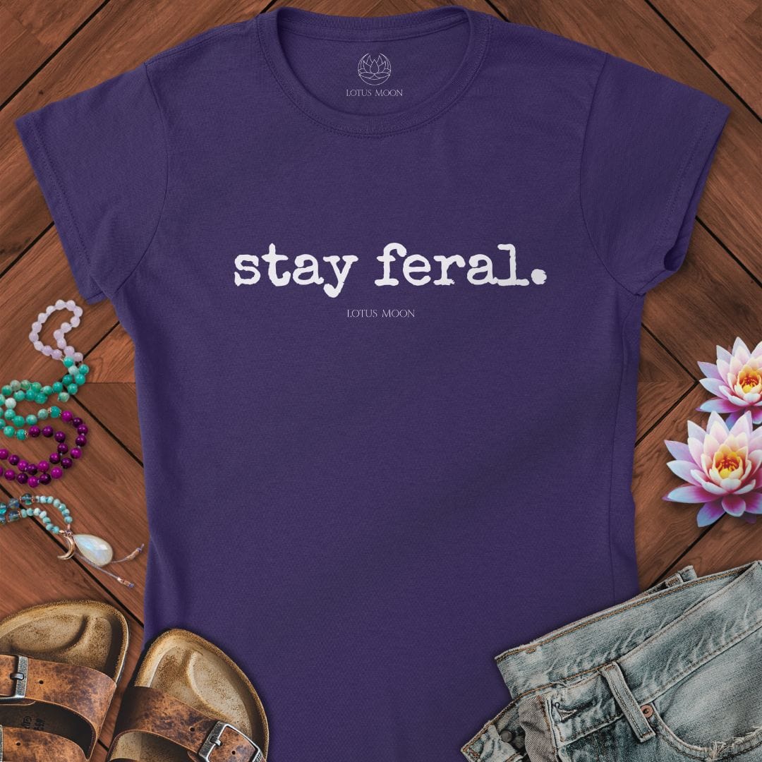 Stay Feral Fitted Tee Purple