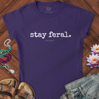 Stay Feral Fitted Tee Purple