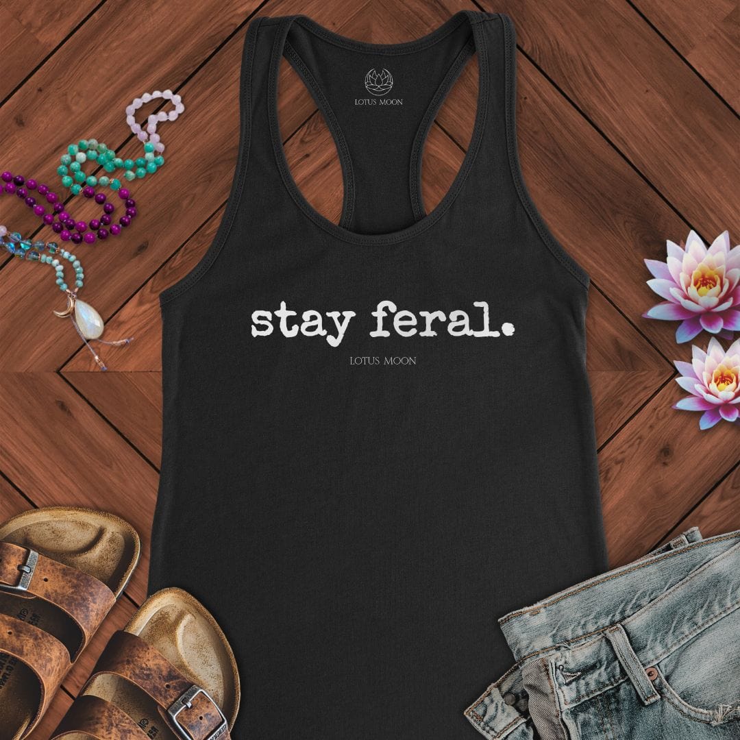 Stay Feral Tank Solid Black