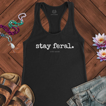 Stay Feral Tank Solid Black