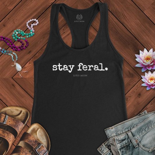 Stay Feral Tank Solid Black