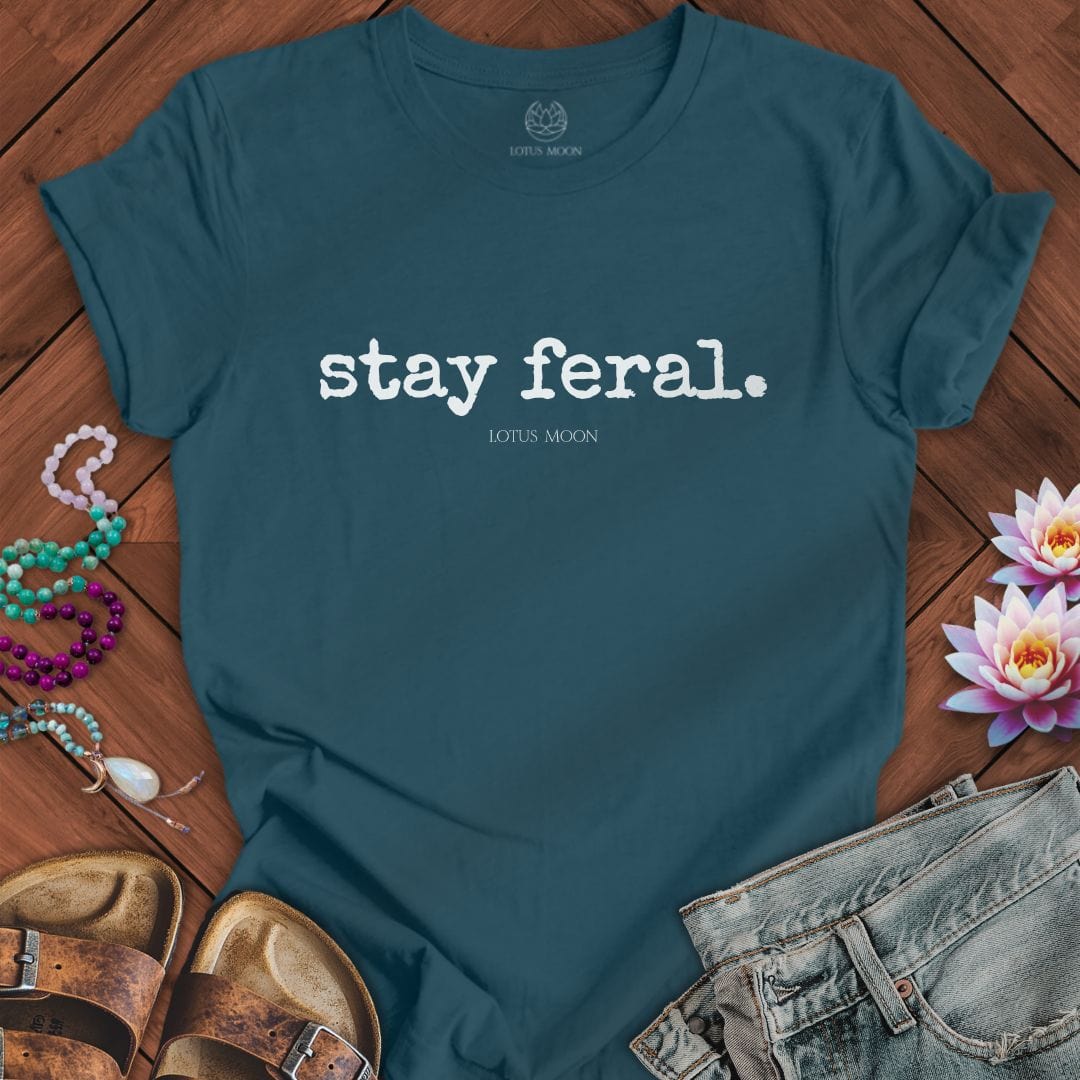 Stay Feral Tee Deep Teal