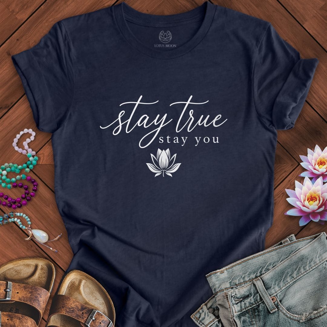 Stay True Tee Heather Midnight Navy