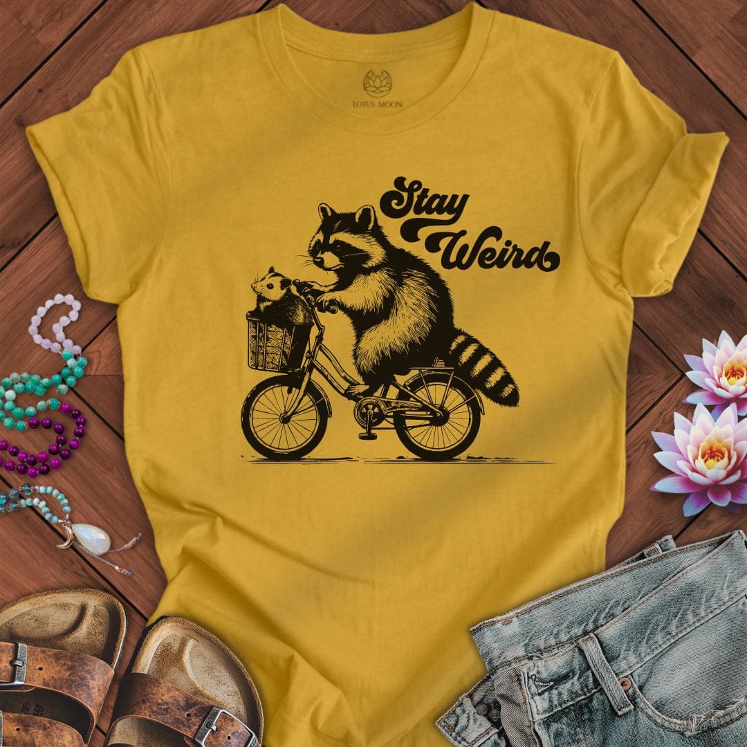 Stay Weird Tee Heather Mustard