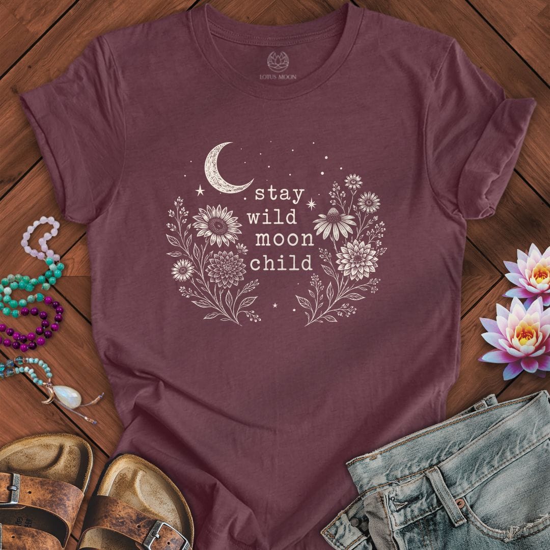 Printify T-Shirt Stay Wild Autumn Tee Heather Maroon / S