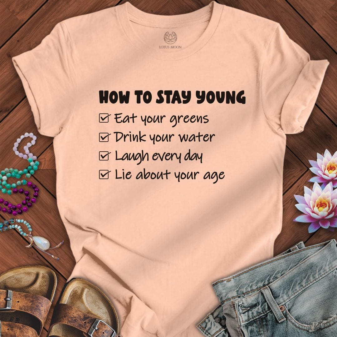 Printify T-Shirt Staying Young Tee Peach / S