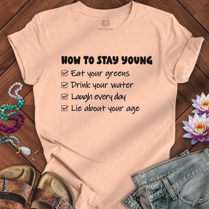 Printify T-Shirt Staying Young Tee Peach / S
