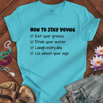 Printify T-Shirt Staying Young Tee Turquoise / S