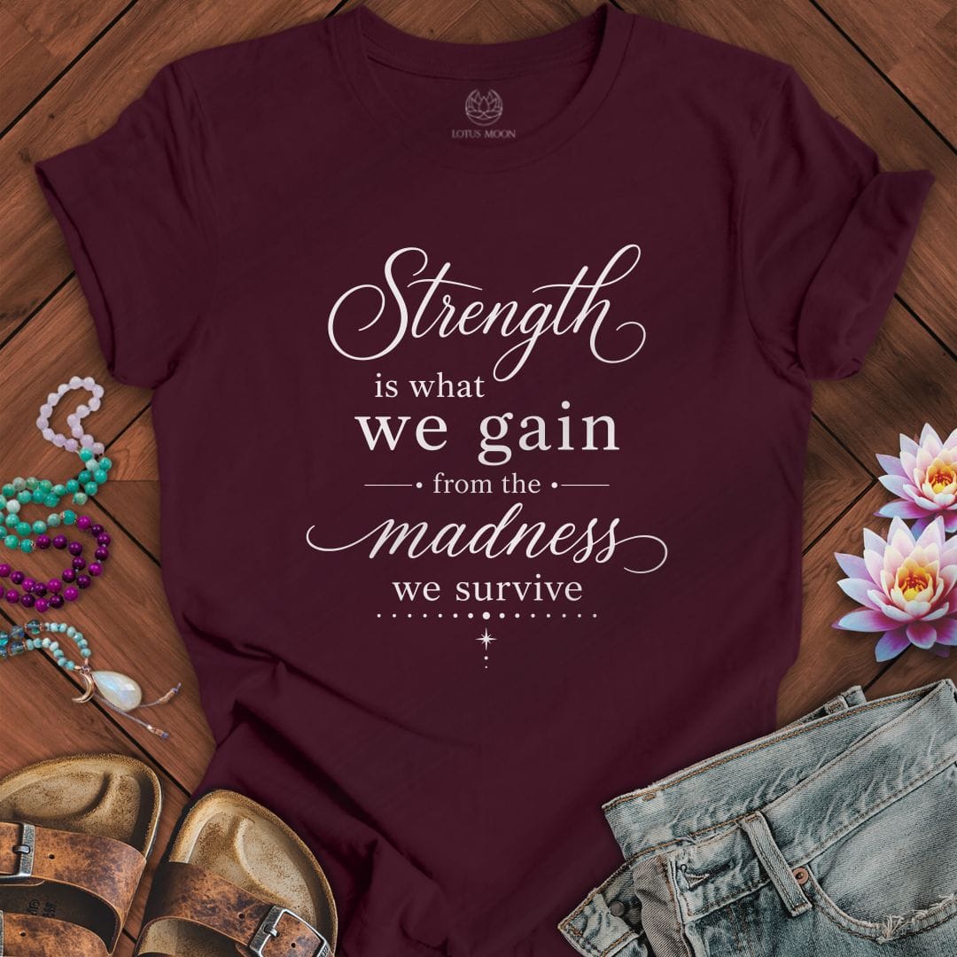 Printify T-Shirt Strength Tee Maroon / S