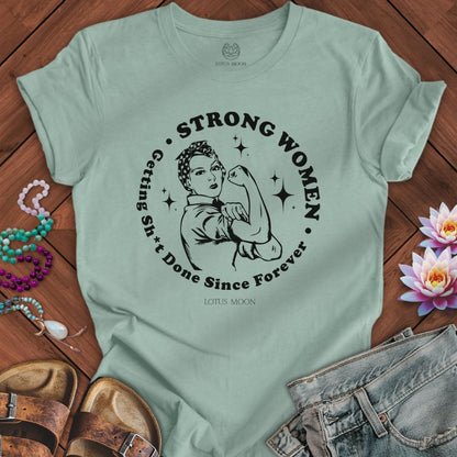 Strong Women Tee Dusty Blue