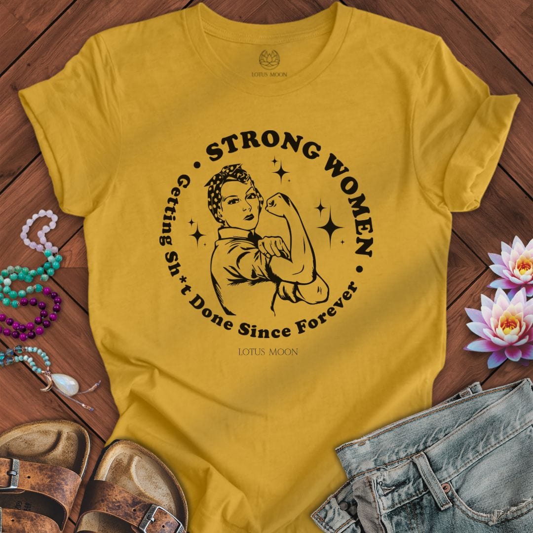 Strong Women Tee Heather Mustard