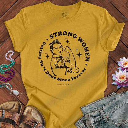Strong Women Tee Heather Mustard