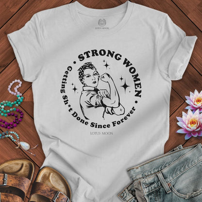 Strong Women Tee Solid Athletic Grey