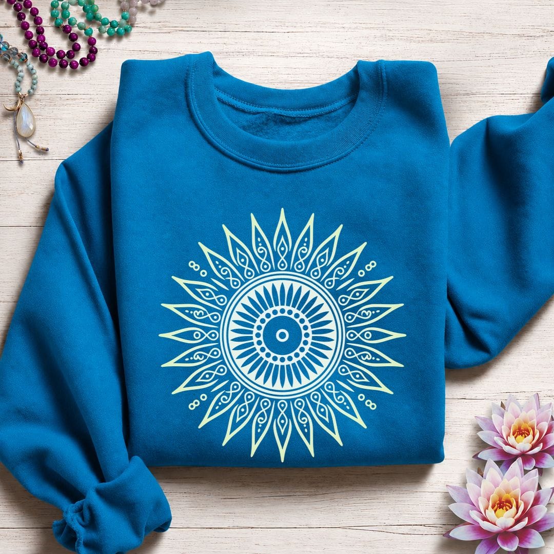 Summer Sun Mandala Sweatshirt Sapphire