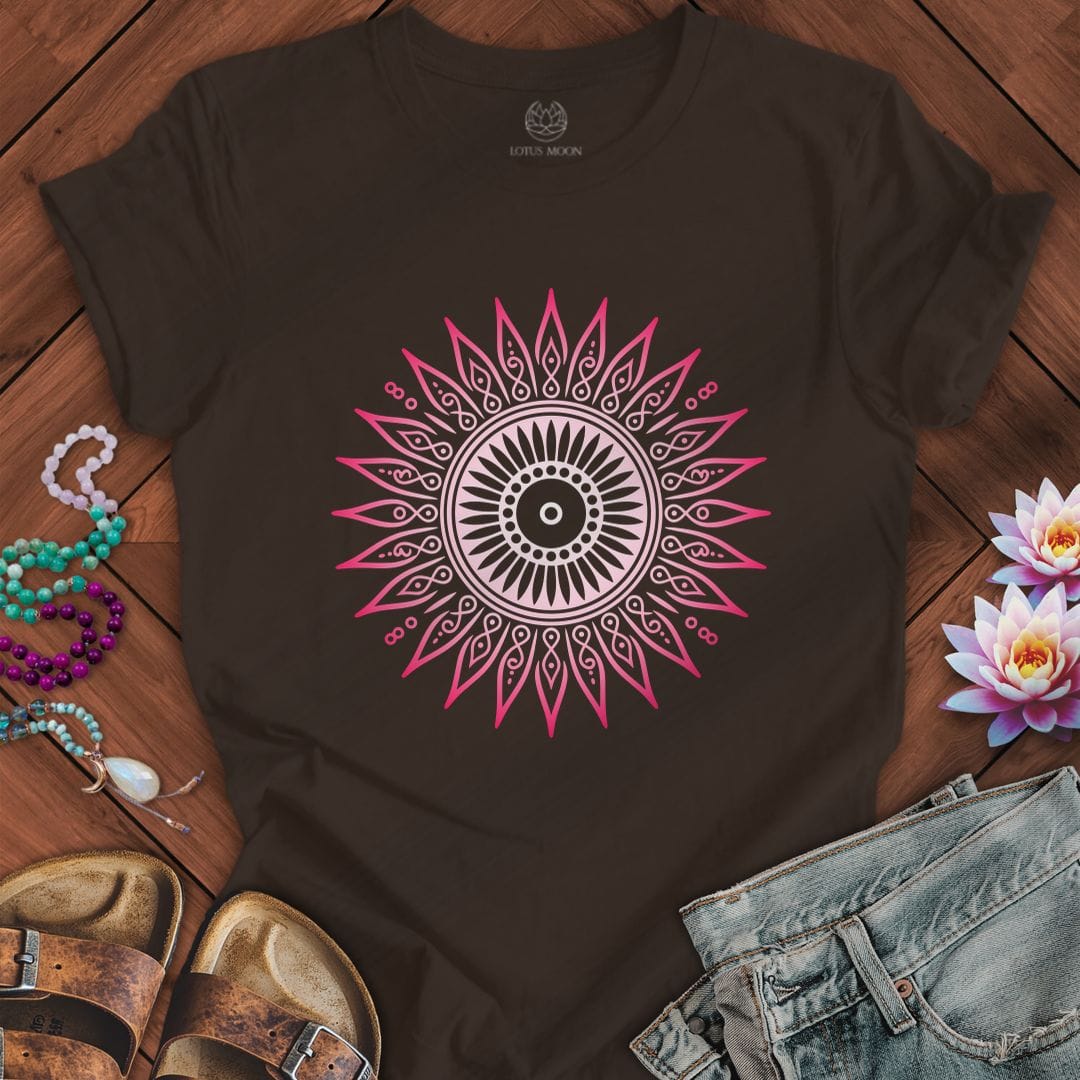 Printify T-Shirt Summer Sun Mandala Tee Brown / S
