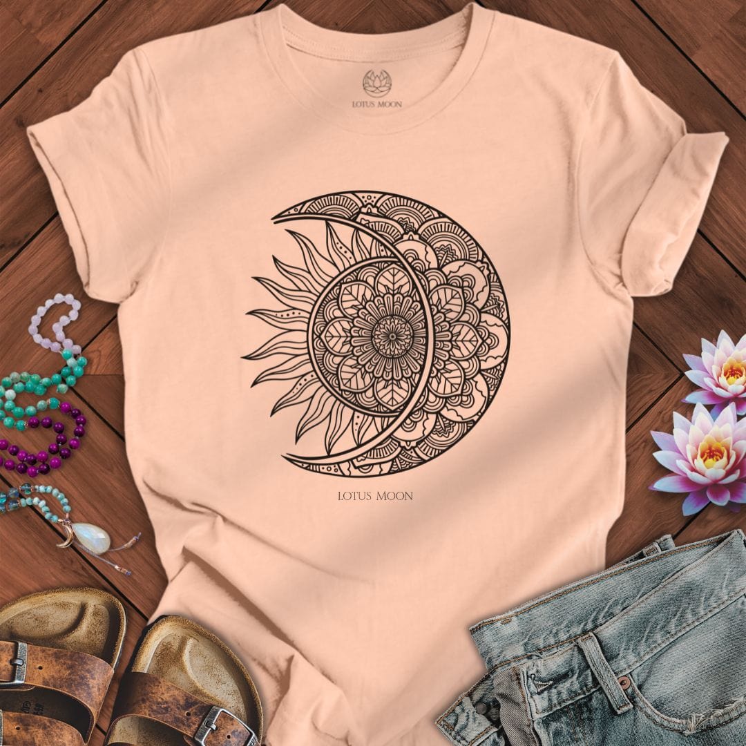 Sun And Moon Mandala Tee Peach