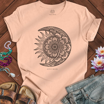 Sun And Moon Mandala Tee Peach