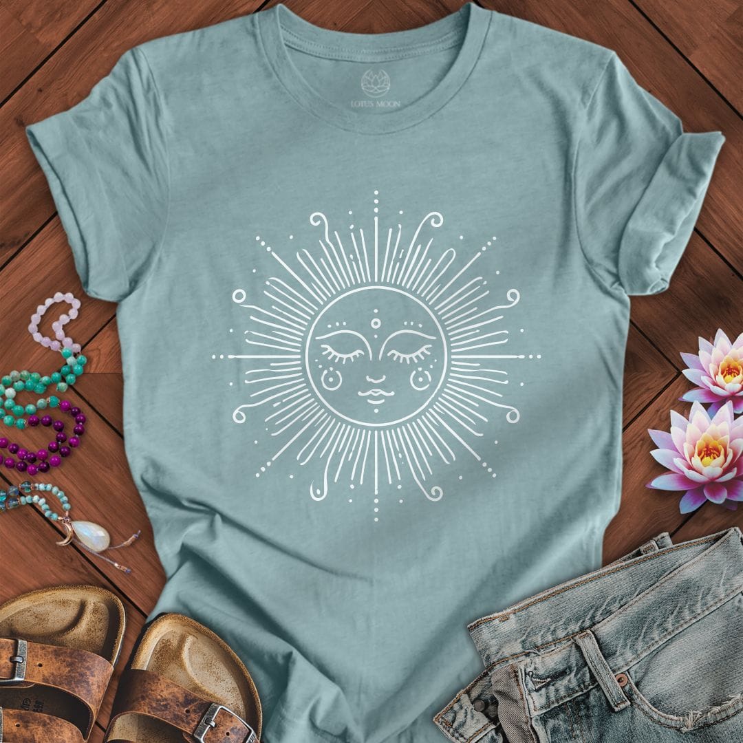 Sun Goddess Tee Heather Blue Lagoon