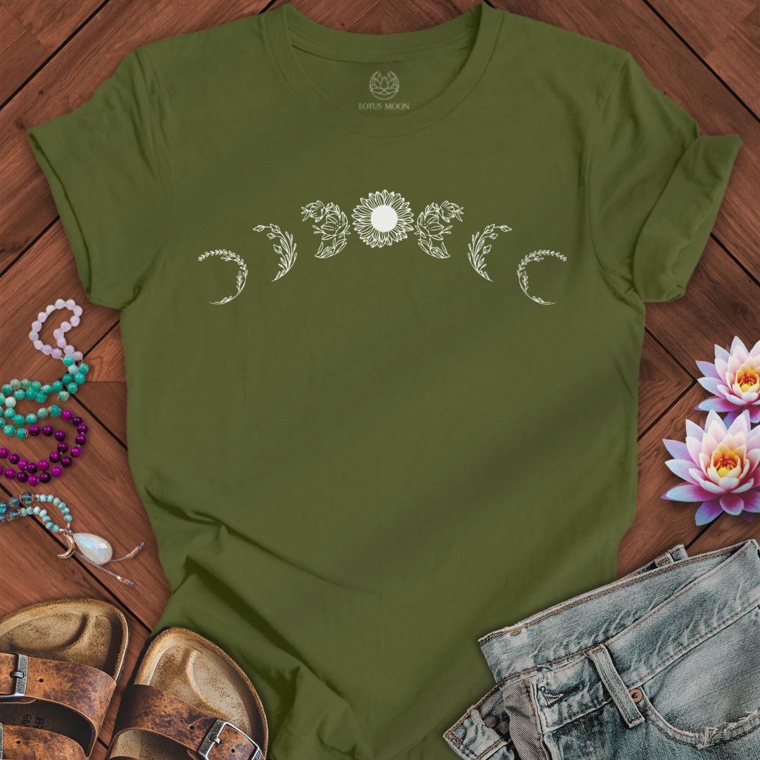Sunflower Moon Phases Tee Olive