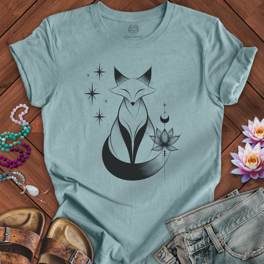 Tattoo Fox Tee Heather Blue Lagoon