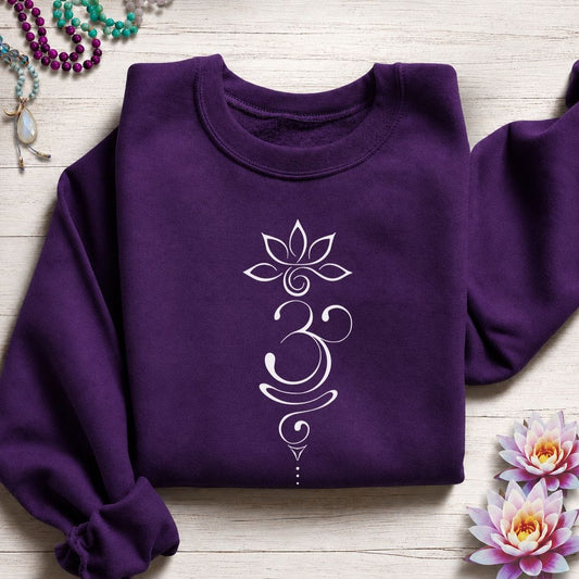 Tattoo Om Sweatshirt Purple