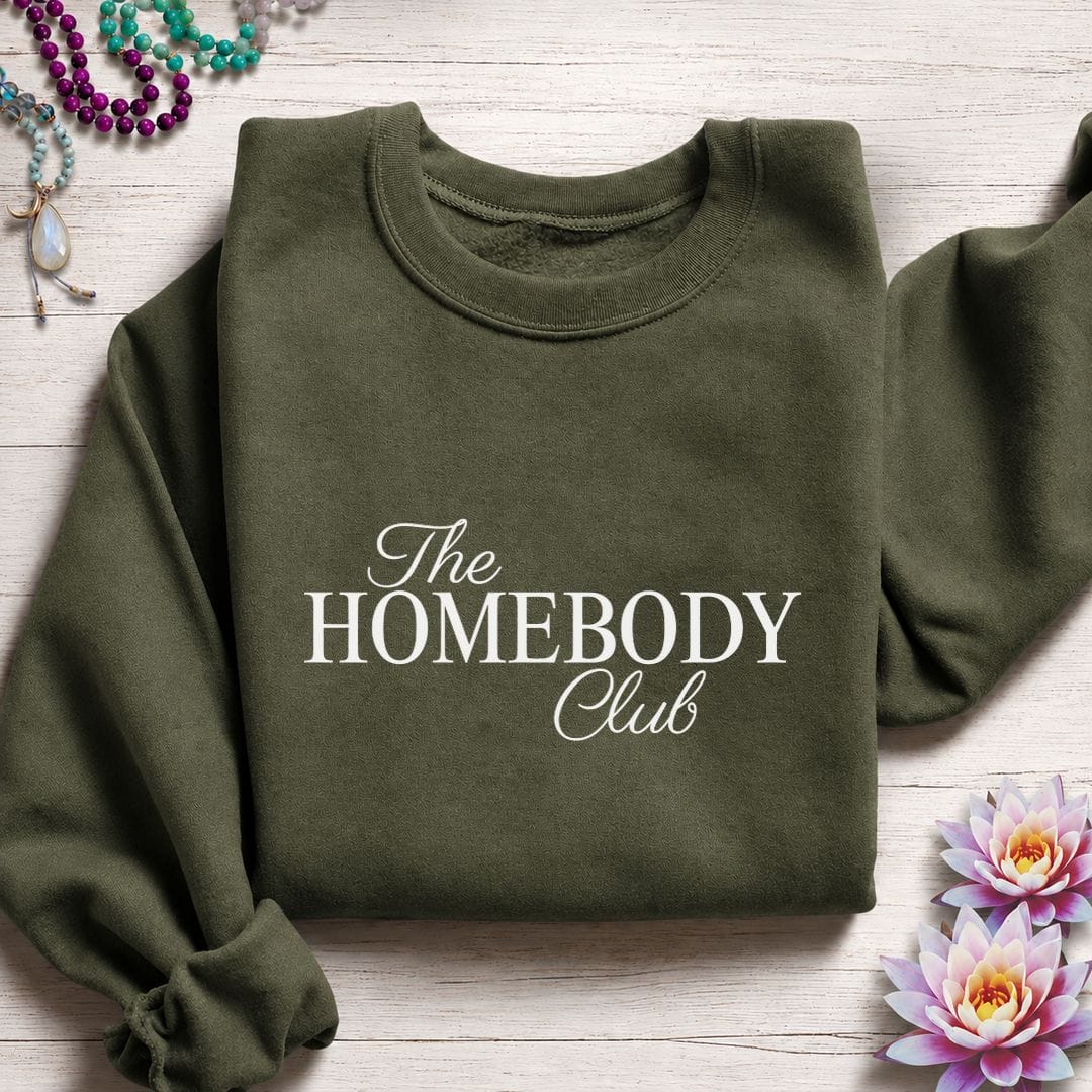 Printify Sweatshirt The Homebody Club Sweatshirt S / Military Green