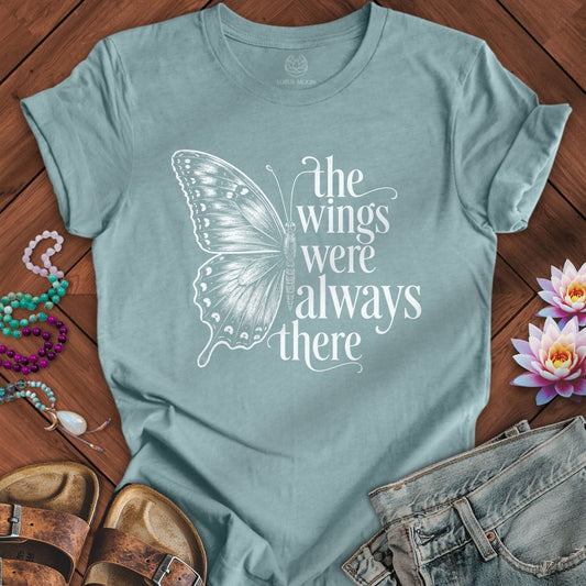 The Wings Tee Heather Blue Lagoon