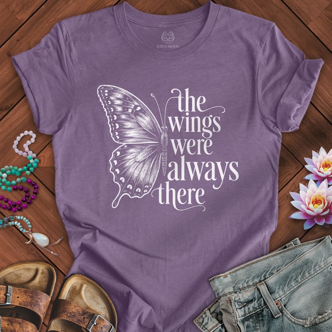 Printify T-Shirt The Wings Tee Heather Purple / S