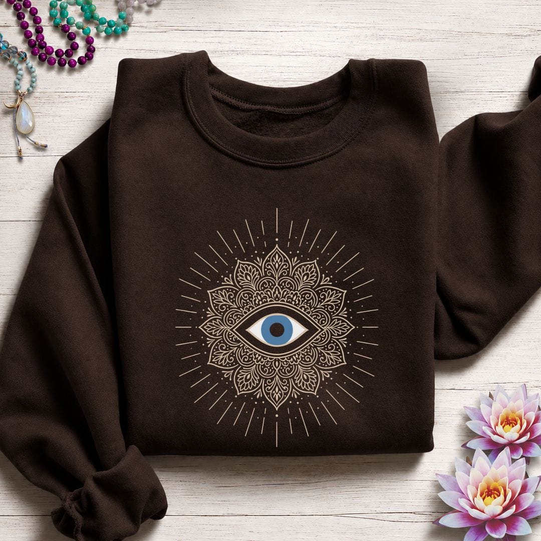 Third Eye Mandala Sweatshirt Dark Chocolate