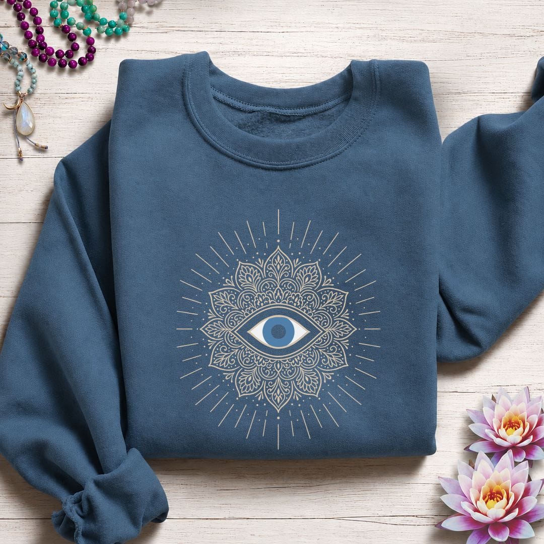 Third Eye Mandala Sweatshirt Indigo Blue