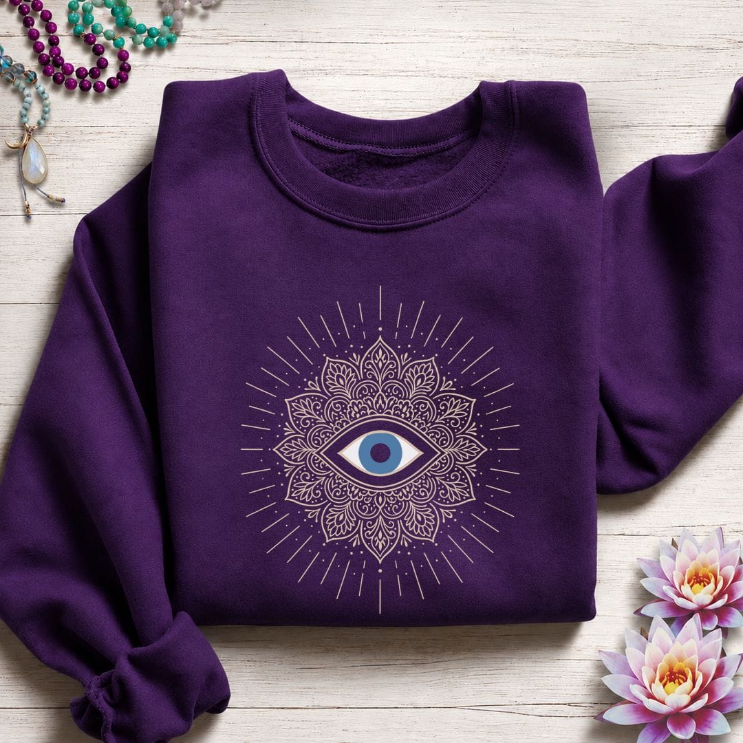 Third Eye Mandala Sweatshirt Purple
