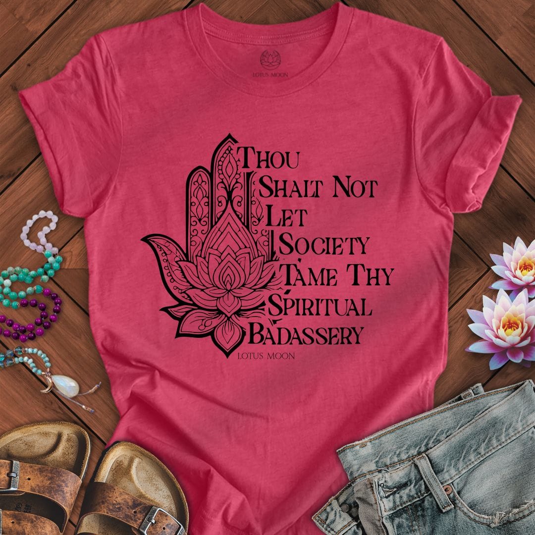 Thy Spiritual Badassery Tee Heather Raspberry