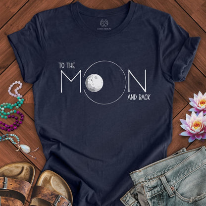 To the Moon Tee Heather Midnight Navy