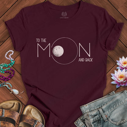 To the Moon Tee Maroon