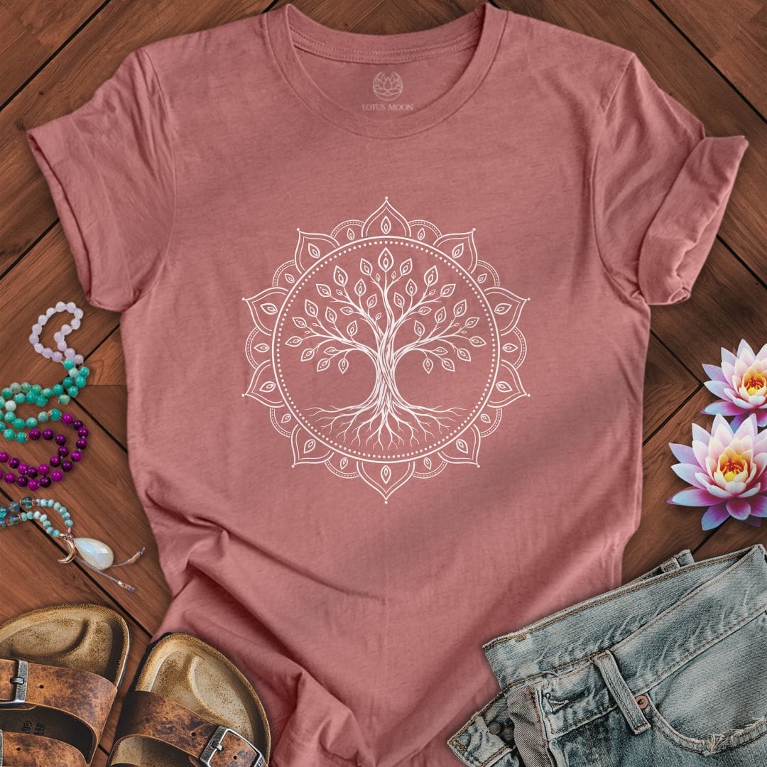 Tree Of Life Mandala Tee Heather Mauve