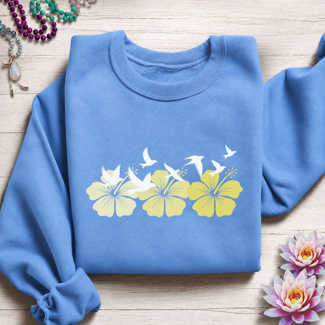 Printify Sweatshirt Tropical Flock Sweatshirt Carolina Blue / S