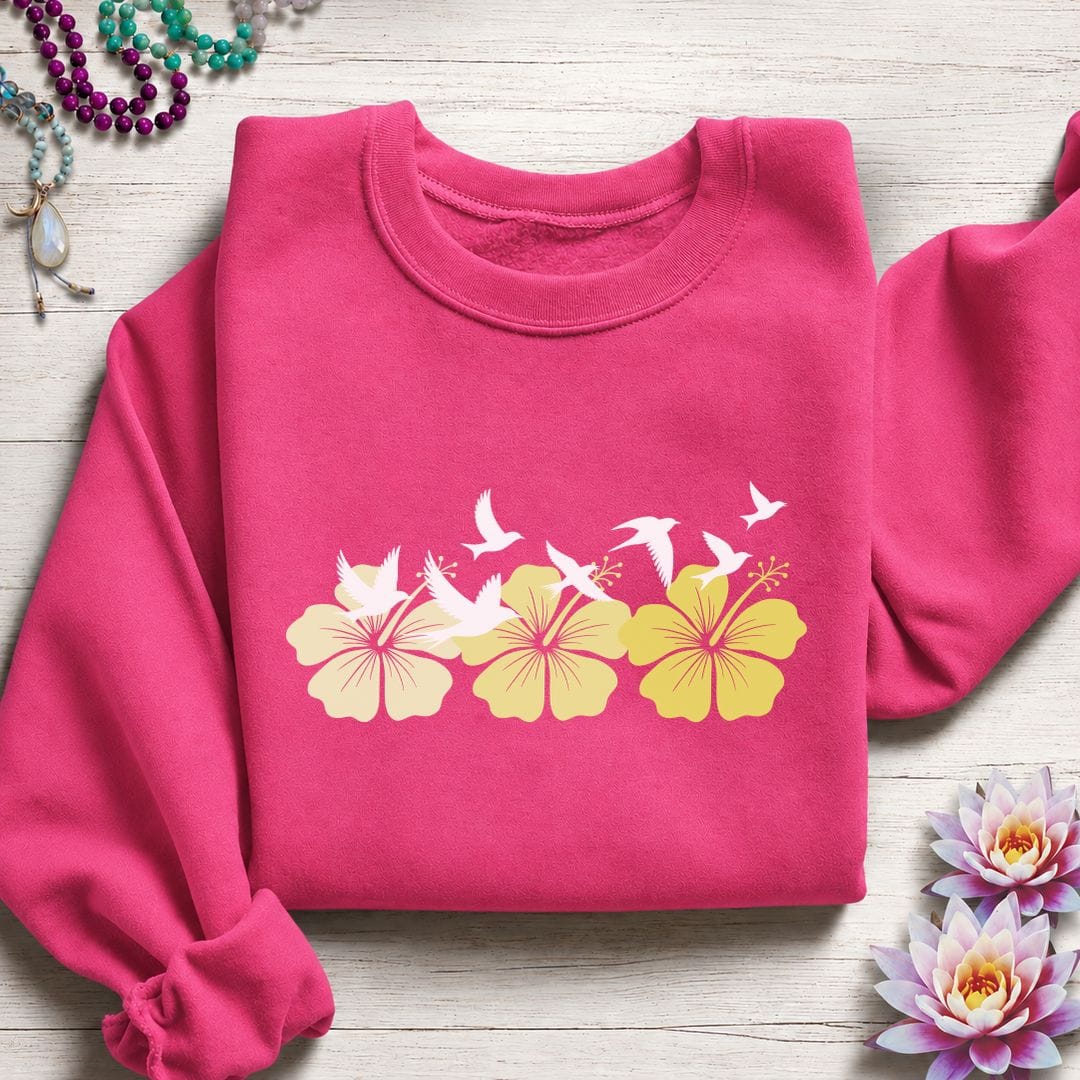 Printify Sweatshirt Tropical Flock Sweatshirt Heliconia / S