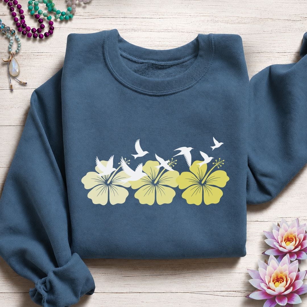 Printify Sweatshirt Tropical Flock Sweatshirt Indigo Blue / S