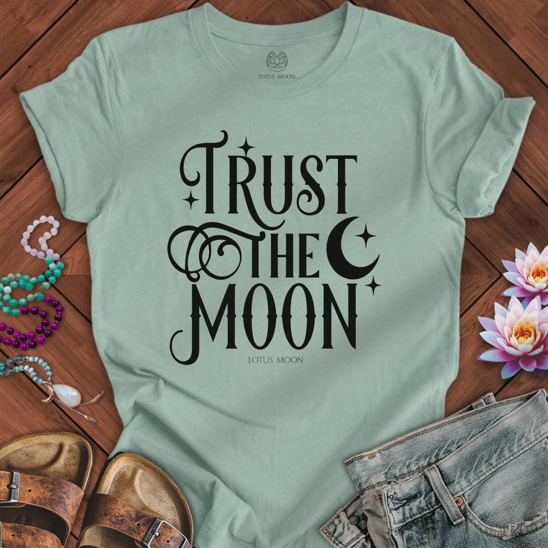 Trust the Moon Tee Dusty Blue
