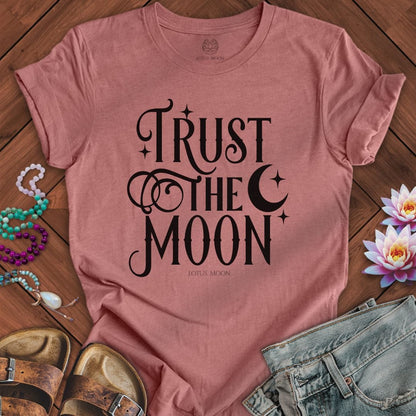 Trust the Moon Tee Heather Mauve