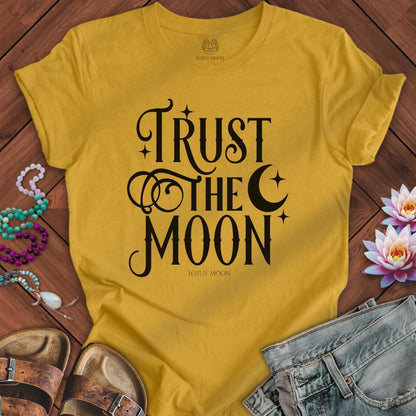 Trust the Moon Tee Heather Mustard