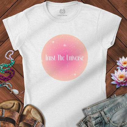 Trust The Universe Aura Fitted Tee White