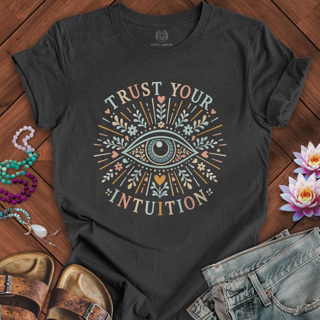 Printify T-Shirt Trust Your Intuition Tee Dark Grey Heather / S