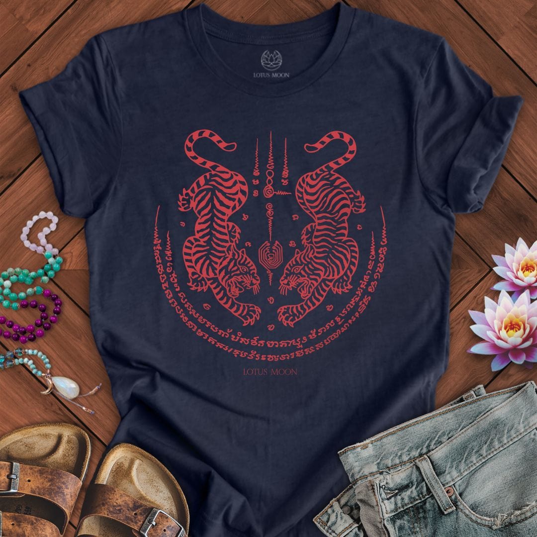 Twin Tigers Tee Heather Midnight Navy