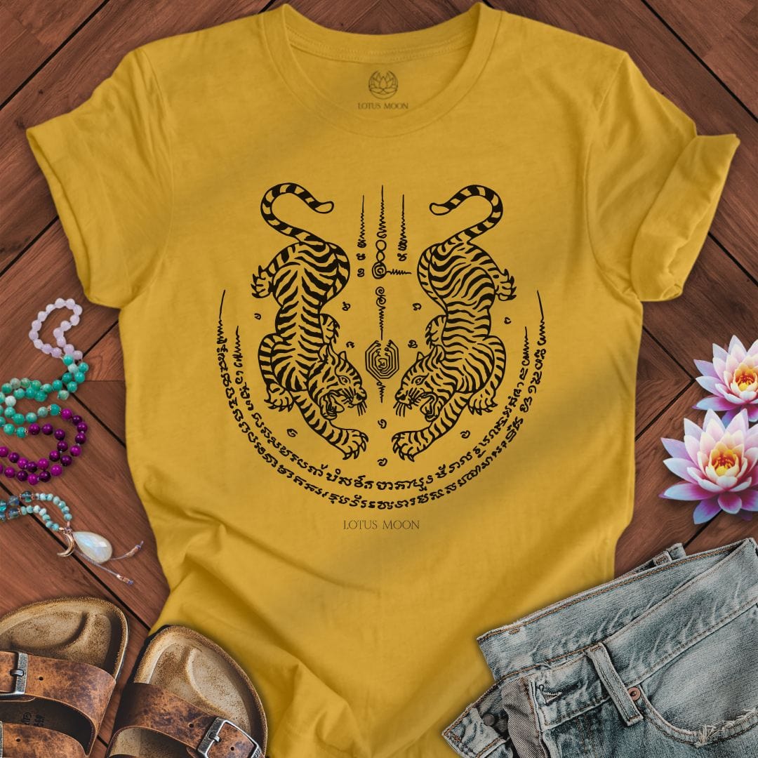 Twin Tigers Tee Heather Mustard