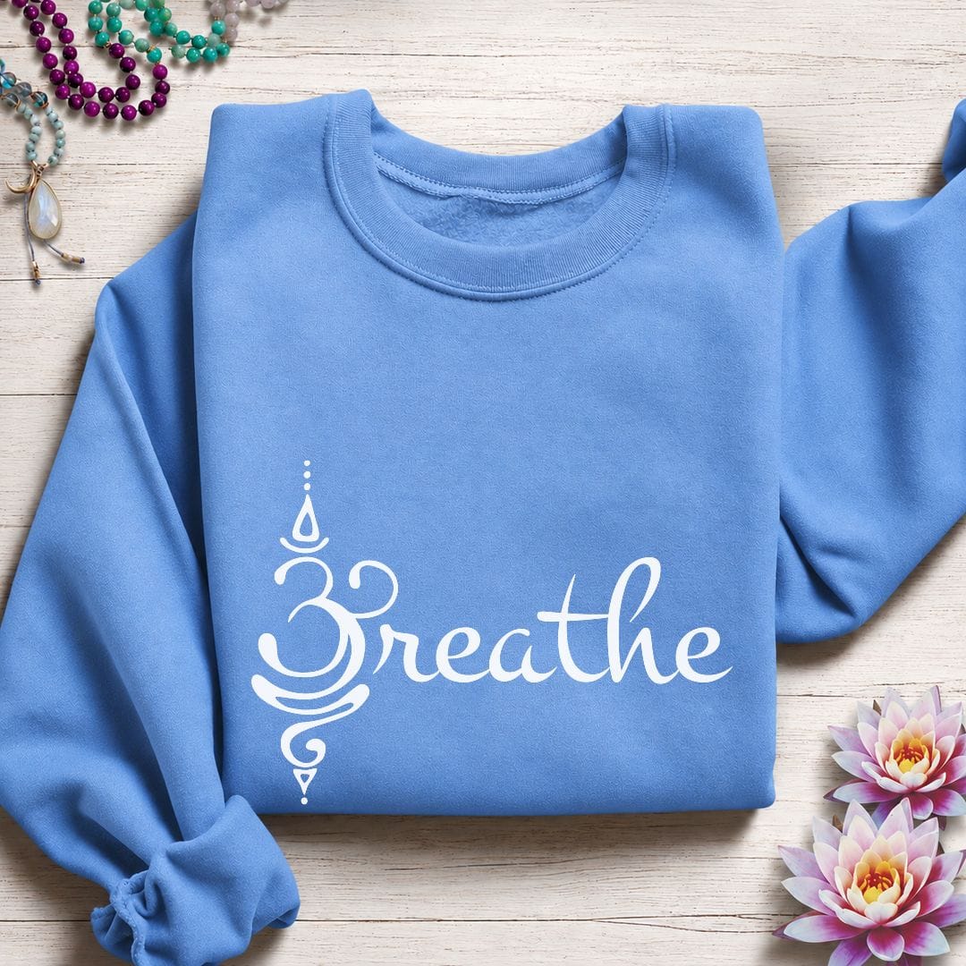 Unalome Breathe Sweatshirt Carolina Blue