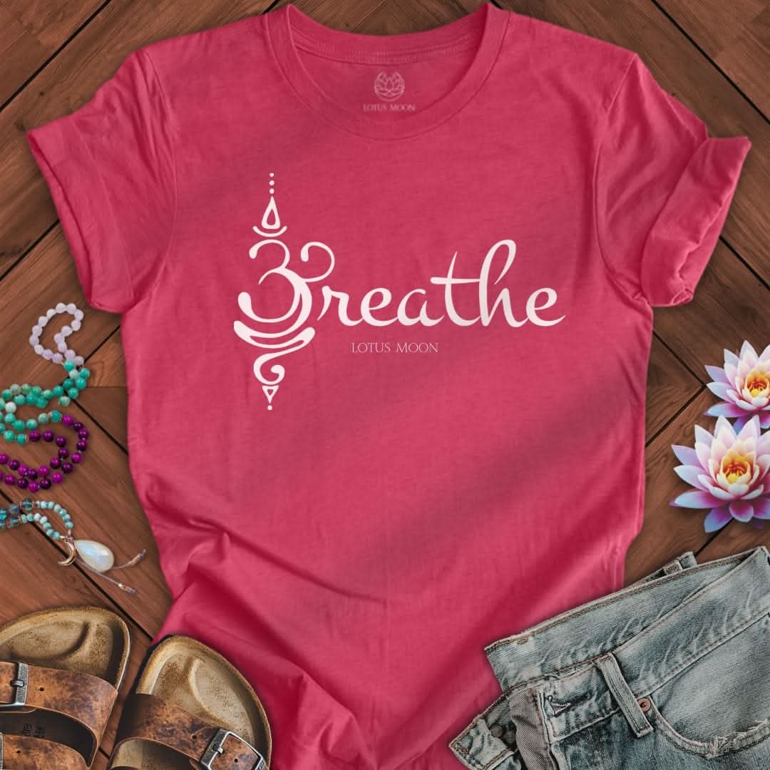 Unalome Breathe Tee Heather Raspberry
