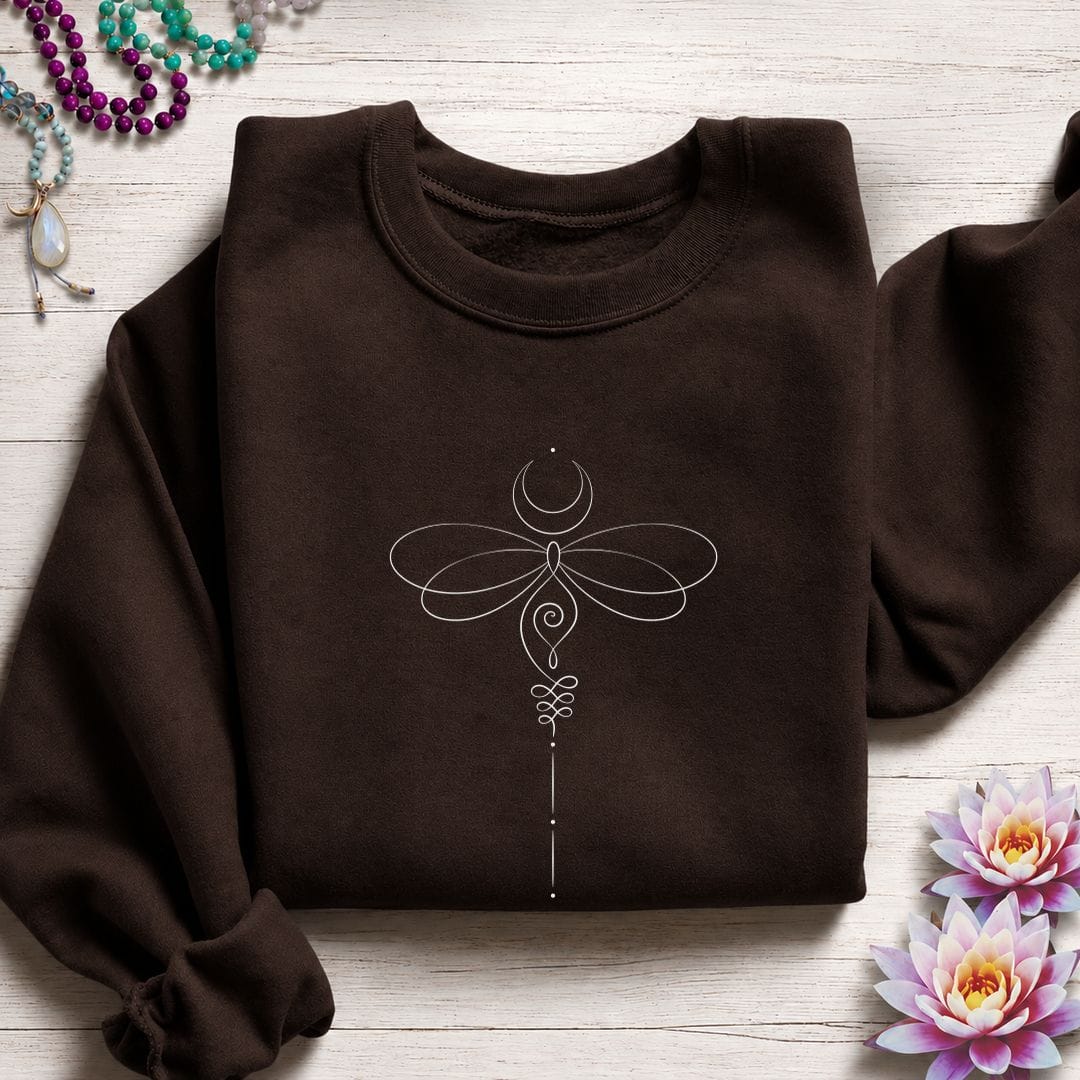 Unalome Dragonfly Sweatshirt Dark Chocolate