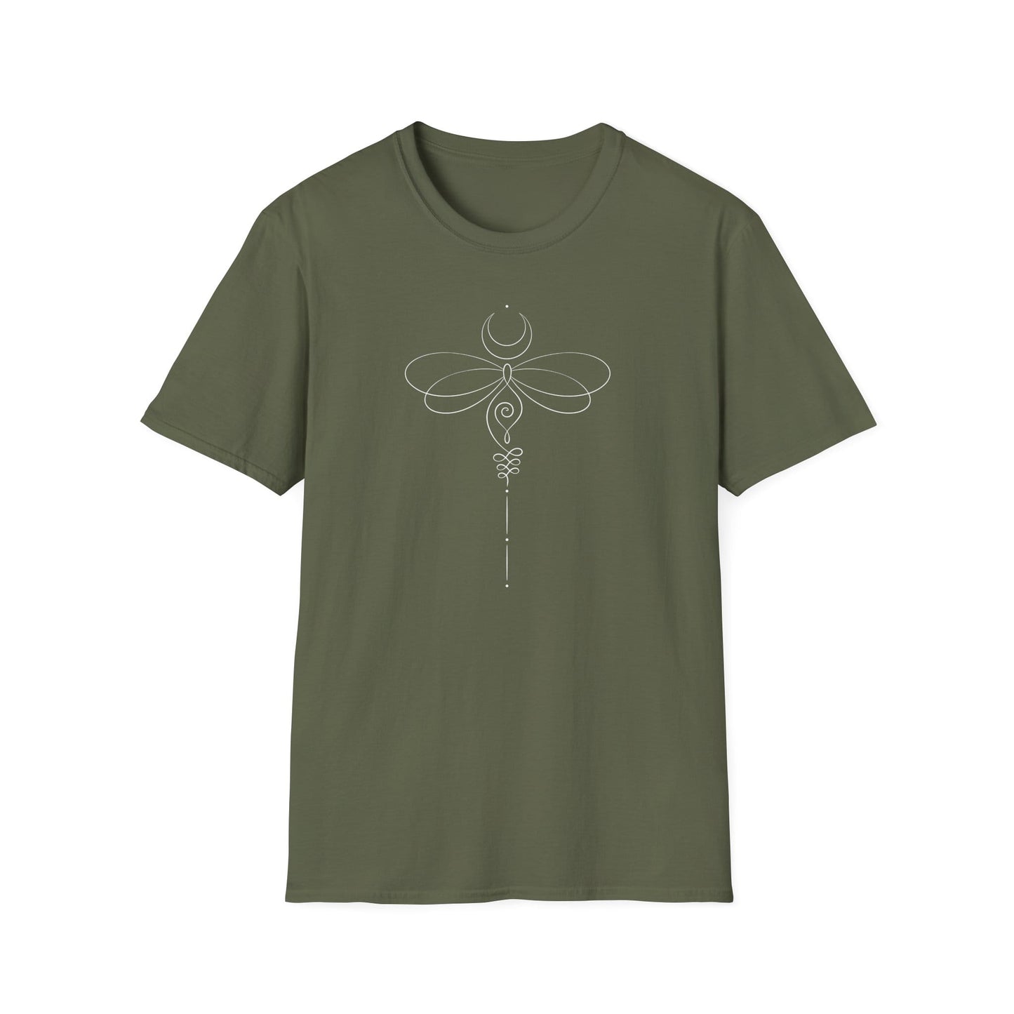 Unalome Dragonfly T-Shirt Military Green